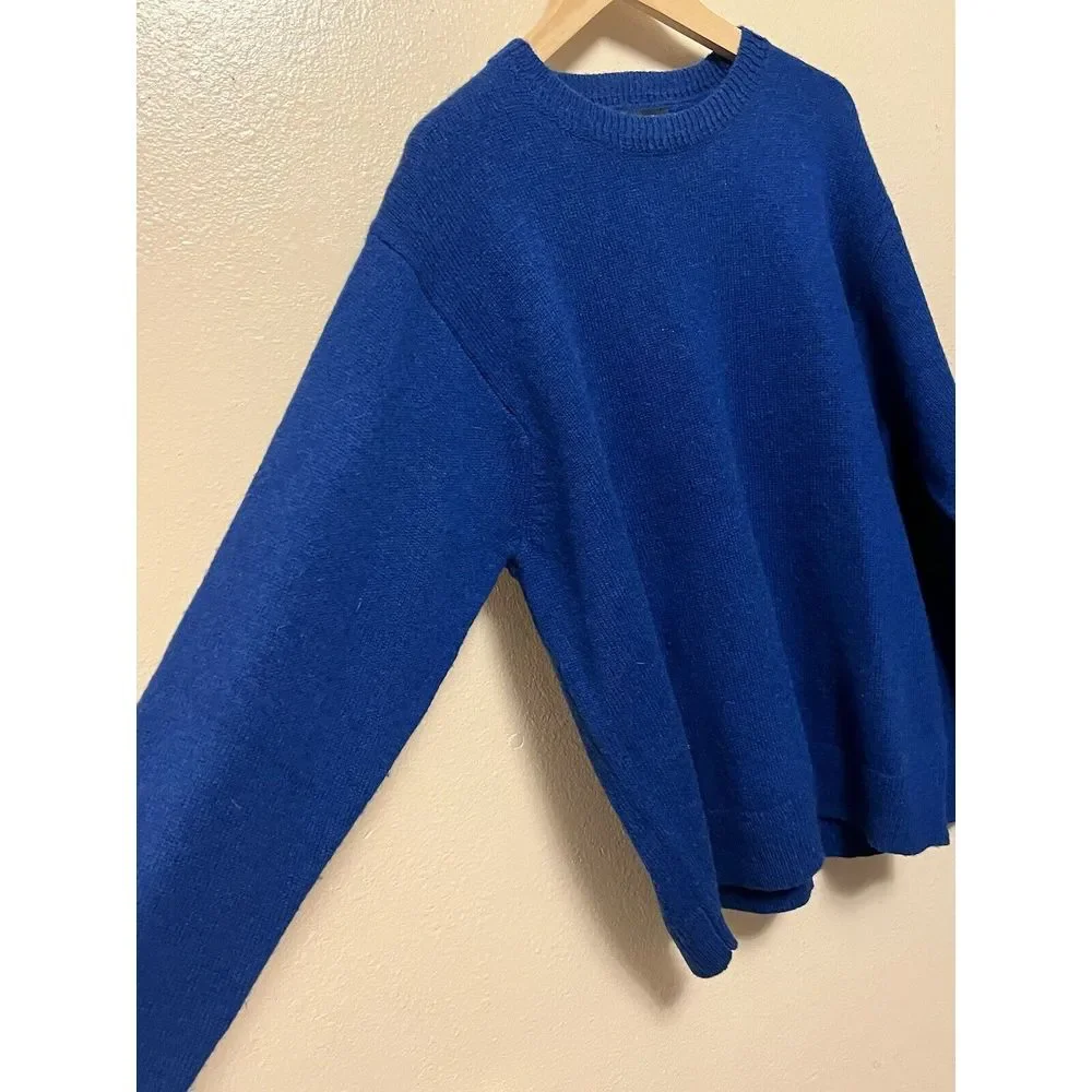 Pendleton Sweater Royal Blue Grandpa 100 Wool Washable Shetland Adult Mens Large